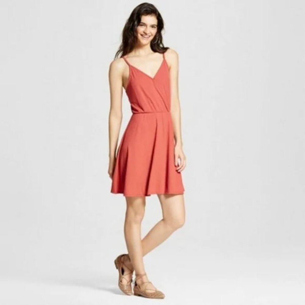 Mossimo Supply Co. Ribbed V-Neck Tank Top in Coral